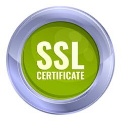 Private ssl certificate icon. Cartoon of Private ssl certificate vector icon for web design isolated on white background