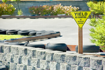 Go Cart Track Yield Sign