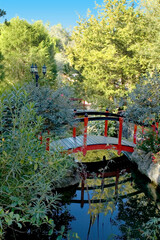 Red Bridge in the Japanese Garden