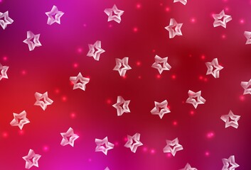 Light Red vector texture with beautiful stars.