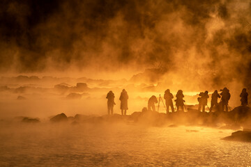 sunrise to lake Chungju Lake in Chungju, Chungbuk , Korea