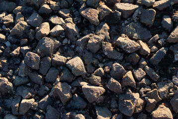 Texture of stones on the ground