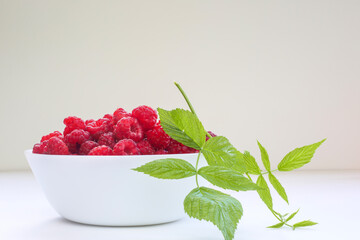 Raspberries in Bowl