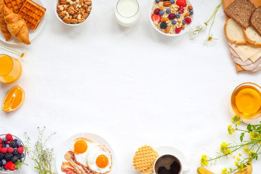 Healthy breakfast background