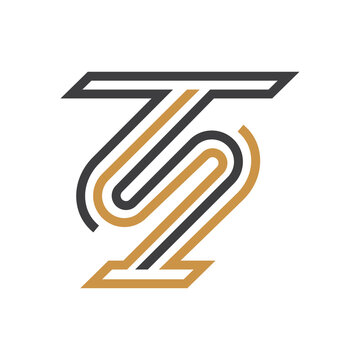 initial letter ts or st logo vector design template