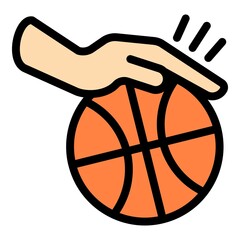 Basketball ball control icon. Outline Basketball ball control vector icon for web design isolated on white background