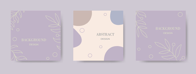 Set of abstract creative artistic templates with nature concept. Design for Flyers, Placards, Posters, Invitations, Brochures. Abstract Modern Style