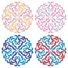 Beautiful ornaments in the form of a circle