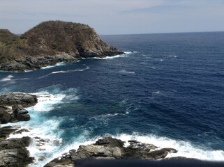 Pacific ocean Oaxaca coast in Southern Mexico