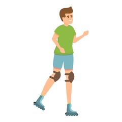Fototapeta na wymiar Boy park rollerblading icon. Cartoon of Boy park rollerblading vector icon for web design isolated on white background