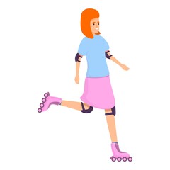 Exercise rollerblading icon. Cartoon of Exercise rollerblading vector icon for web design isolated on white background