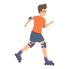 Athlete rollerblading icon. Cartoon of Athlete rollerblading vector icon for web design isolated on white background