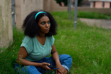 Teenager listening to music