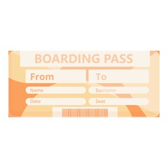 Flight boarding pass icon. Cartoon of Flight boarding pass vector icon for web design isolated on white background