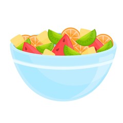 Tasty fruit salad icon. Cartoon of Tasty fruit salad vector icon for web design isolated on white background