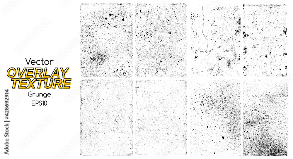 Poster stamp overlay collection for backdrop. urban grunge background. dust distress grain overlay on your 