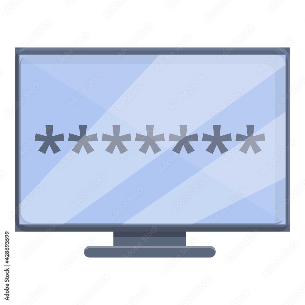 Poster monitor cipher icon. cartoon of monitor cipher vector icon for web design isolated on white backgrou