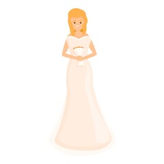 Romance wedding dress icon. Cartoon of Romance wedding dress vector icon for web design isolated on white background