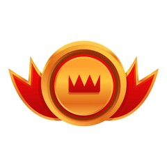 Ranking crown medal icon. Cartoon of Ranking crown medal vector icon for web design isolated on white background