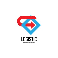 Logistic company vector logo. Arrow icon. Delivery icon. Arrow logo. Business logo. Arrow vector. Delivery service logo. Web, Digital, Marketing, Network icon. Technology icon.
