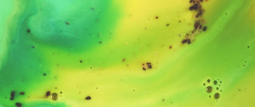 Macro Textures with Vibrant Neon Color Palette. Abstract Background Made with Oil Mixed with Dye, Ink, and Paint.