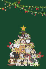 Obraz na płótnie Canvas Christmas Dog Tree