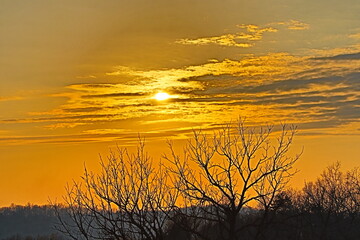 sunset over the river