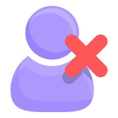 Delete user man icon. Cartoon of Delete user man vector icon for web design isolated on white background