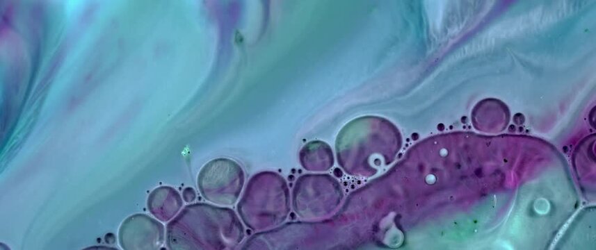 Macro Textures with Vibrant Neon Color Palette. Abstract Background Made with Oil Mixed with Dye, Ink, and Paint.