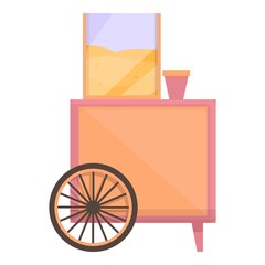 Popcorn street cart icon. Cartoon of Popcorn street cart vector icon for web design isolated on white background