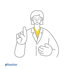 職業イラスト／Doctor／安心できる説明をする女性ドクター