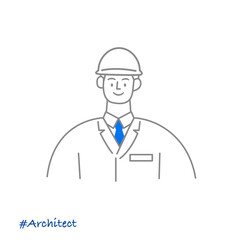 職業イラスト／Architect／ヘルメットと作業服の建設土木関係
