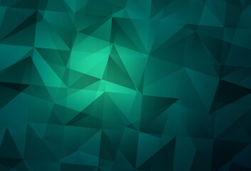Obraz premium Light Green vector gradient triangles pattern.