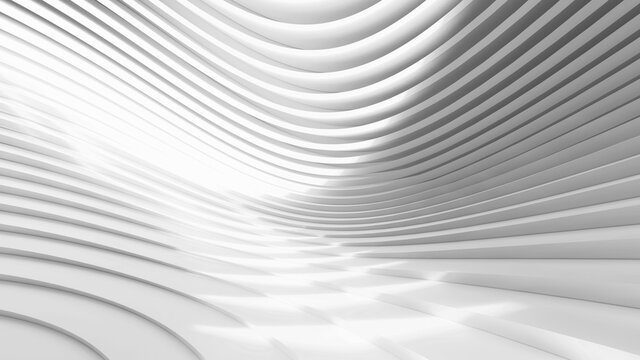 Abstract Curved Shapes. White Circular Background. © teerawit