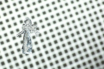Angel with wings, pray, worship God, glas, grid