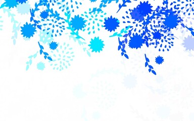 Light BLUE vector elegant wallpaper with flowers