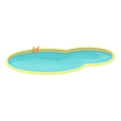 Fototapeta na wymiar Water park big pool icon. Cartoon of Water park big pool vector icon for web design isolated on white background