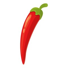Red chilli pepper icon. Cartoon of Red chilli pepper vector icon for web design isolated on white background