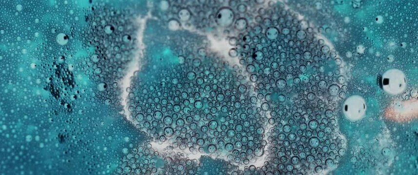 Macro Textures with Vibrant Neon Color Palette. Abstract Background Made with Oil Mixed with Dye, Ink, and Paint.