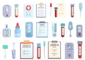 Test result icons set. Cartoon set of test result vector icons for web design © nsit0108