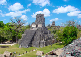 Ancient Tikal Pyramids in Guatemala.