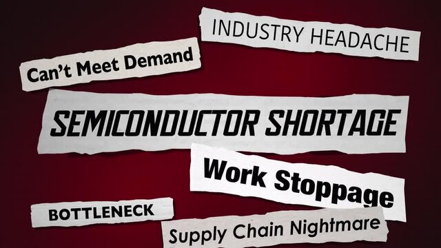 Semiconductor Shortage Technology News Headlines Microchip Supply Problem 3d Animation