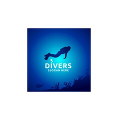 Divers vector, divers logo design