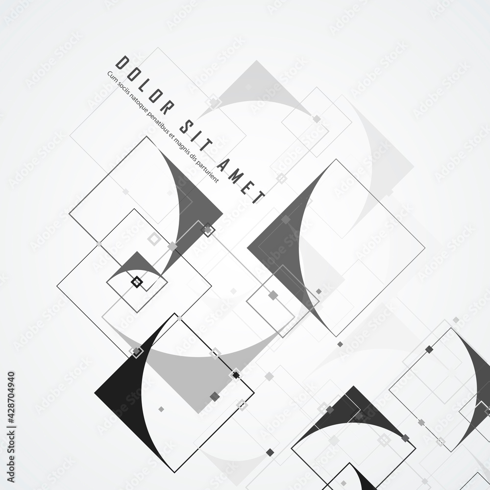 Aufkleber Modern business template on white backdrop. Abstract connect square background. Flat vector illustration. Modern design template