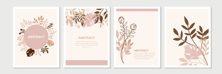 Vector design templates in simple modern style with copy space for text, flowers and leaves  © SyahCreation