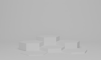 3d render. White podium minimal scene background. Empty space for display product.