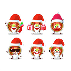 Santa Claus emoticons with bowl of chili cartoon character