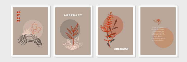 Set of boho floral universal artistic templates. Good for greeting cards, invitations, flyers and other graphic design.