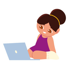 girl using laptop