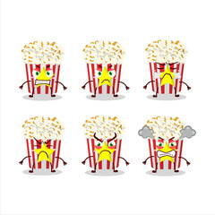 Pop corn cartoon character with various angry expressions